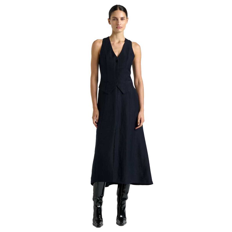 Cue Linen Rayon Waistcoat Midi Dress image number 0